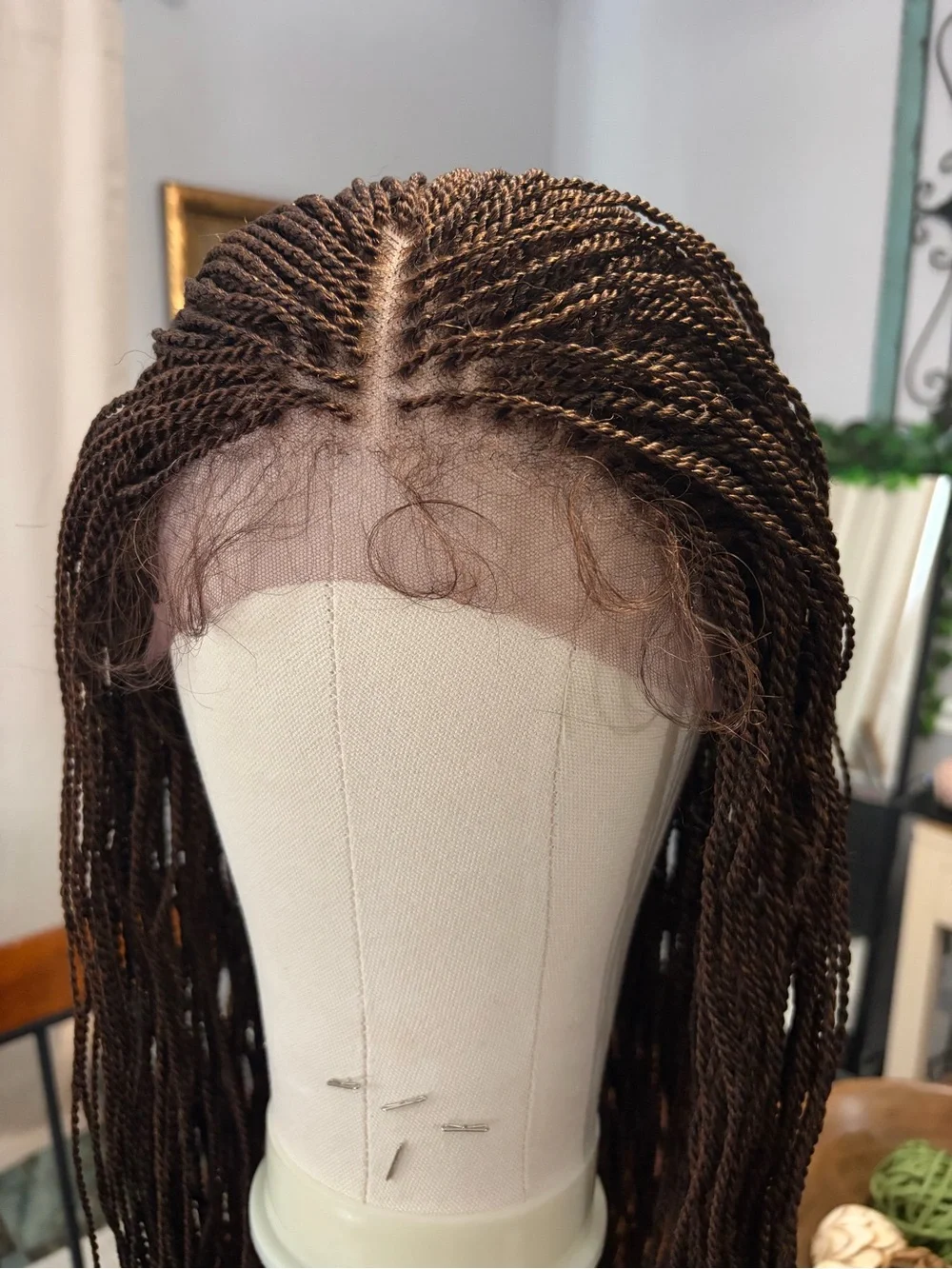 Premium Brown Braided Wig with Accessories length 30”